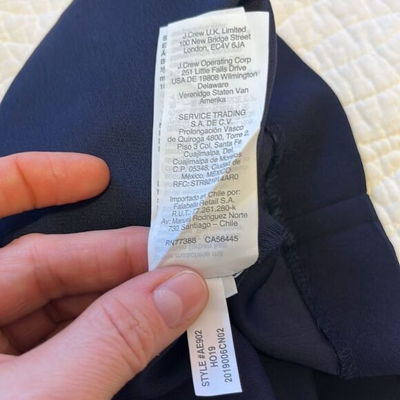 J Crew Sequin Crepe Long Sleeve Blouse Navy Blue Black Small Holiday Festive New - Picture 12 of 12